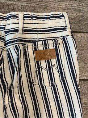 Vintage Maverick Cream & Denim Blue Striped Jeans
